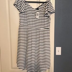 Torrid striped dress with flutter sleeves